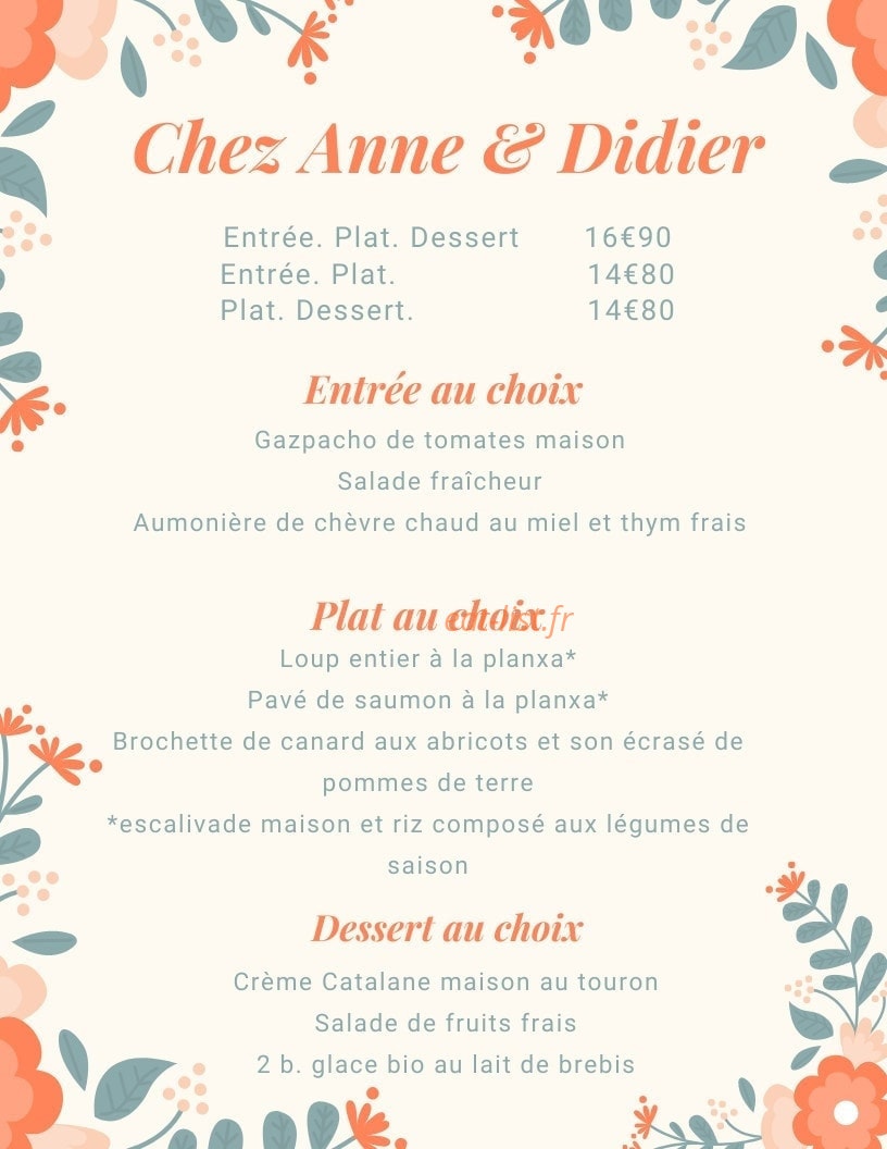 Chez Anne et Didier — carte page 1