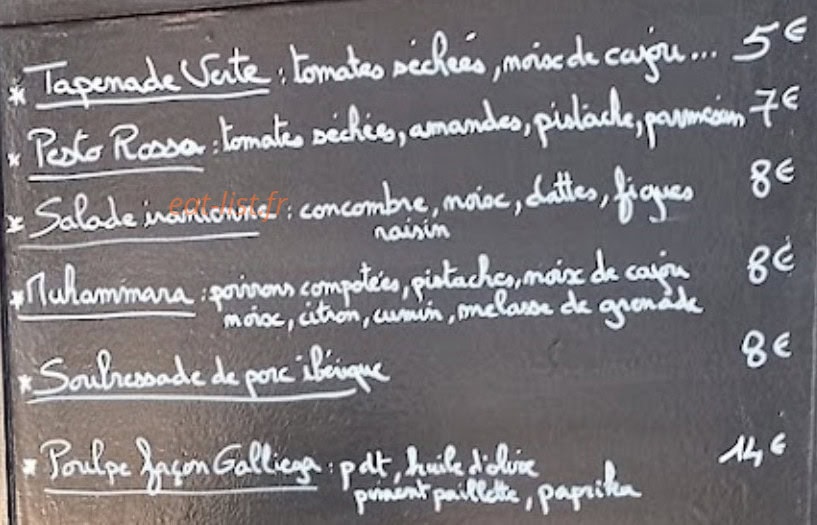 Le Bouche à Oreille — carte page 1