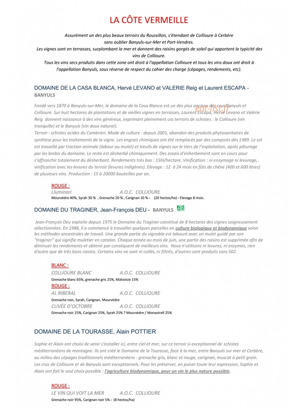 Les Jardins du Cèdre — carte page 18