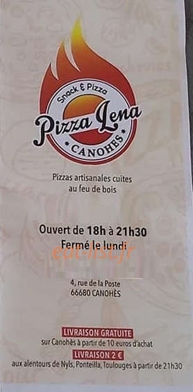 Pizza Lena — carte page 1