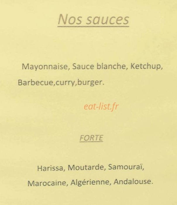 Carte et menu de Chez Loulou à Palau Del Vidre — les sauces