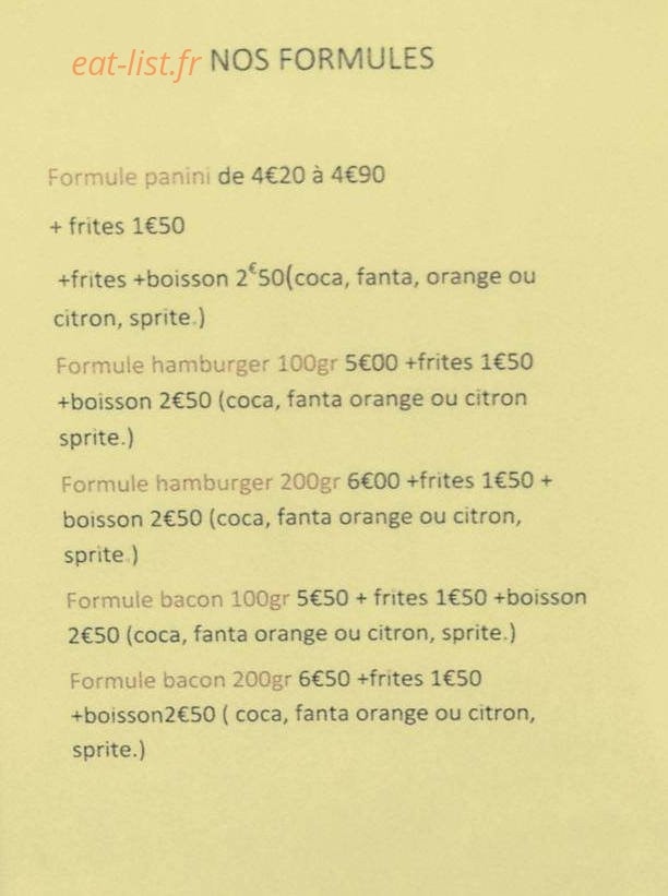 Carte et menu de Chez Loulou à Palau Del Vidre — Les formules