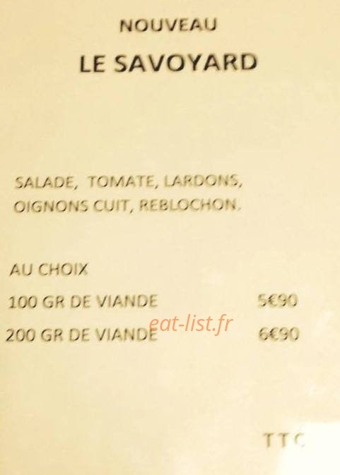 Carte et menu de Chez Loulou à Palau Del Vidre — Les savoyards