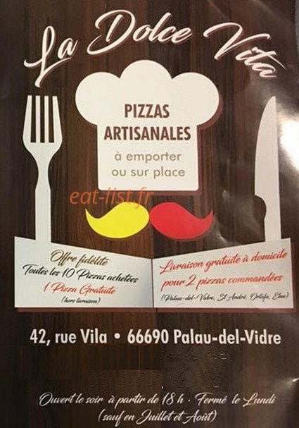 carte et menu La Dolce Vita Palau Del Vidre