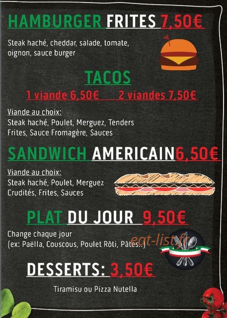 Palau pizza — carte page 2