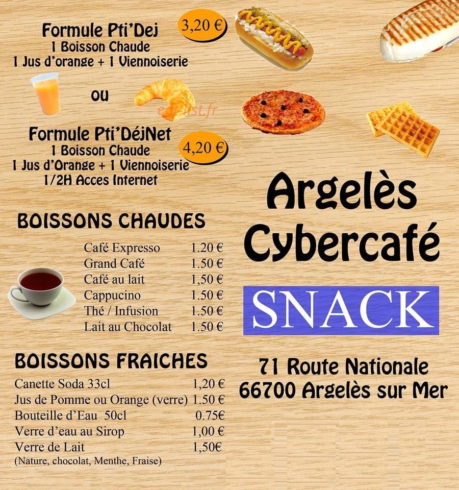 Argelès Cybercafé — carte page 1