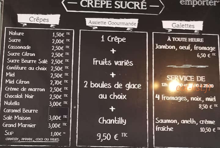 Bea crepes — carte page 2