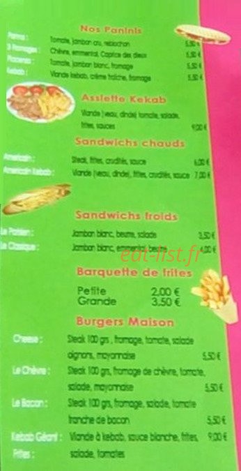 L'Eden pizza — carte page 1