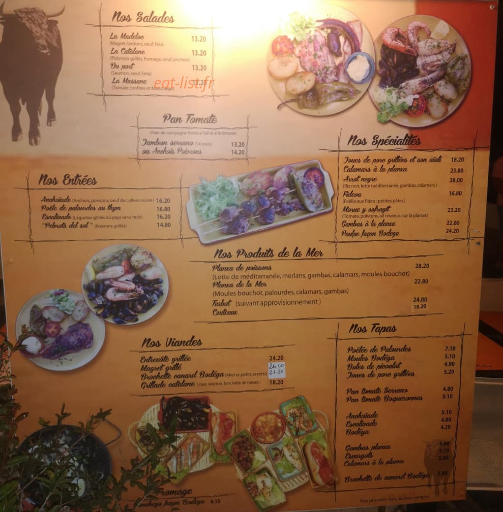 La Bodega du port — carte page 1