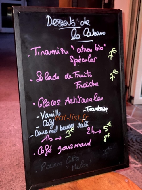 Carte et menu de La Cabane du Pêcheur à Argeles sur Mer — Les desserts
