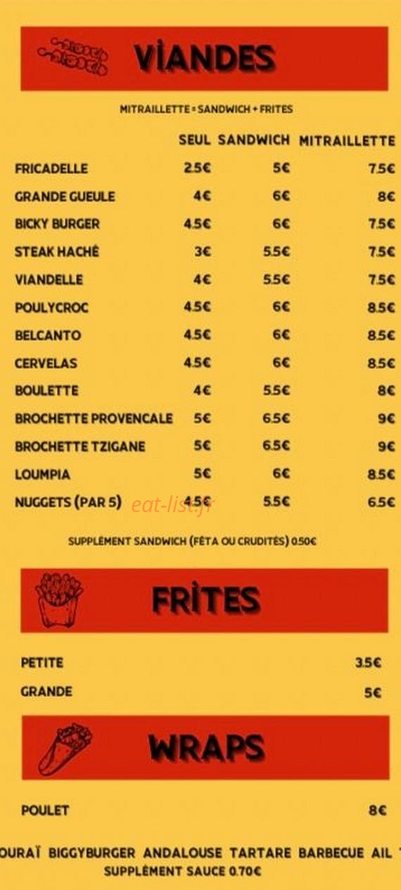 La frite belge — carte page 2