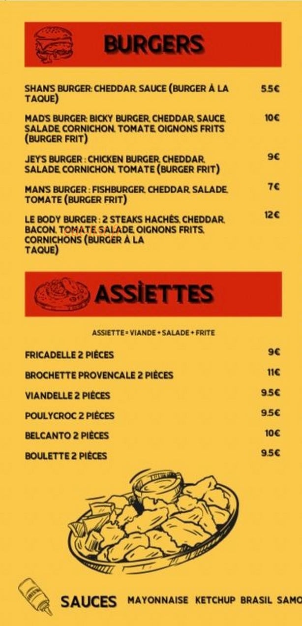 La frite belge — carte page 1