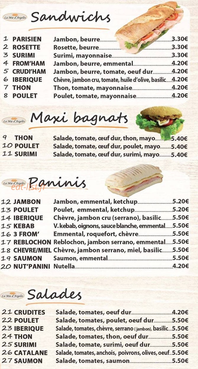 La Mie d'Argelès — carte page 2