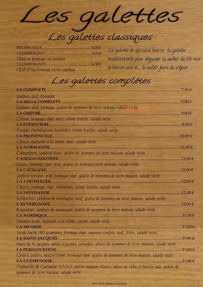 La Petite Brasserie — carte page 3