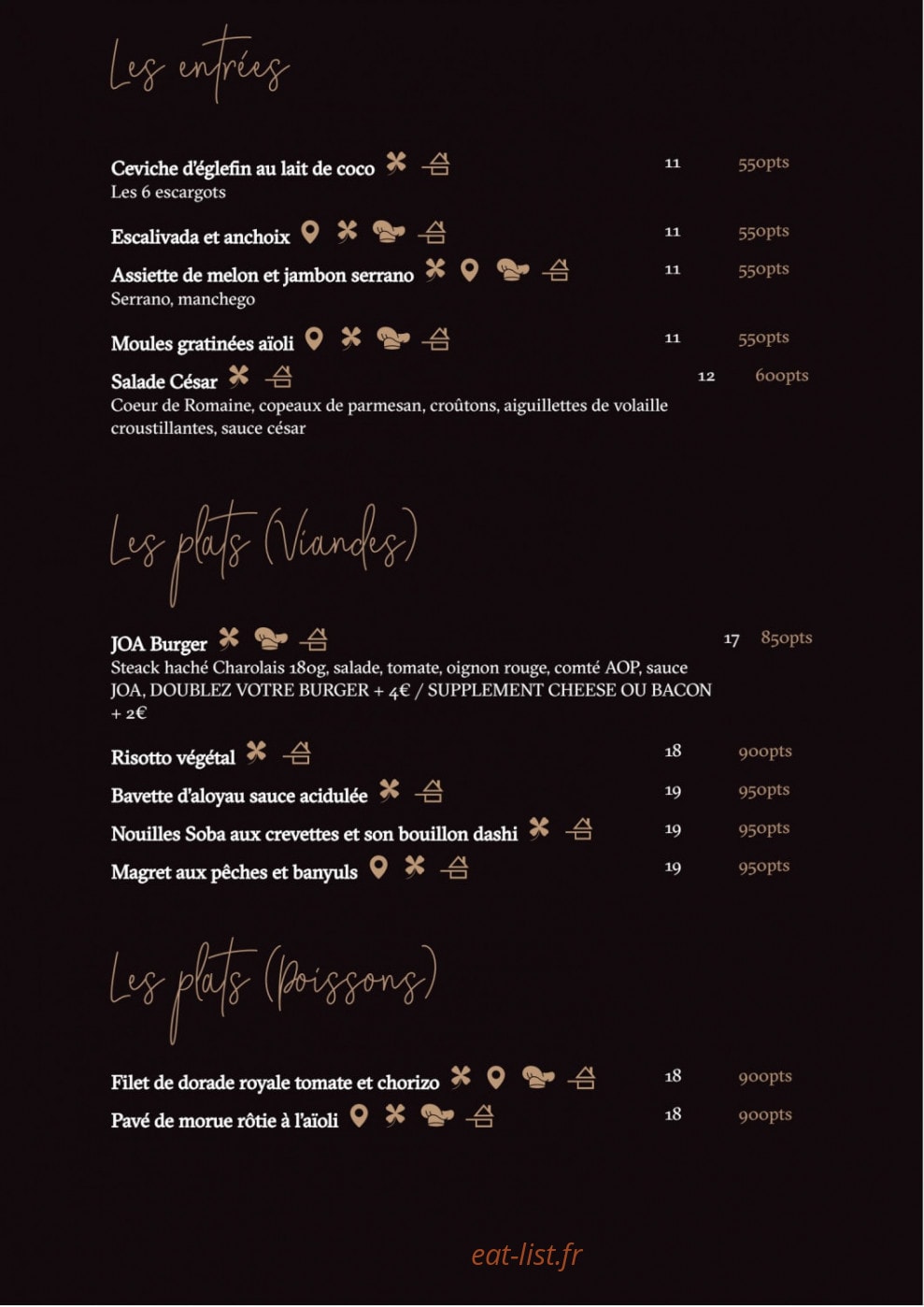 Le Comptoir JOA — carte page 2