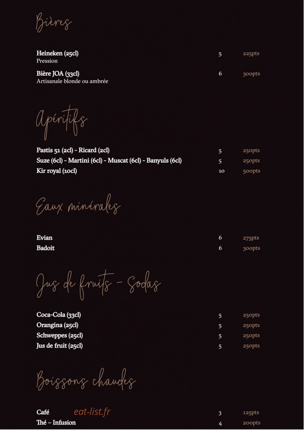 Le Comptoir JOA — carte page 5