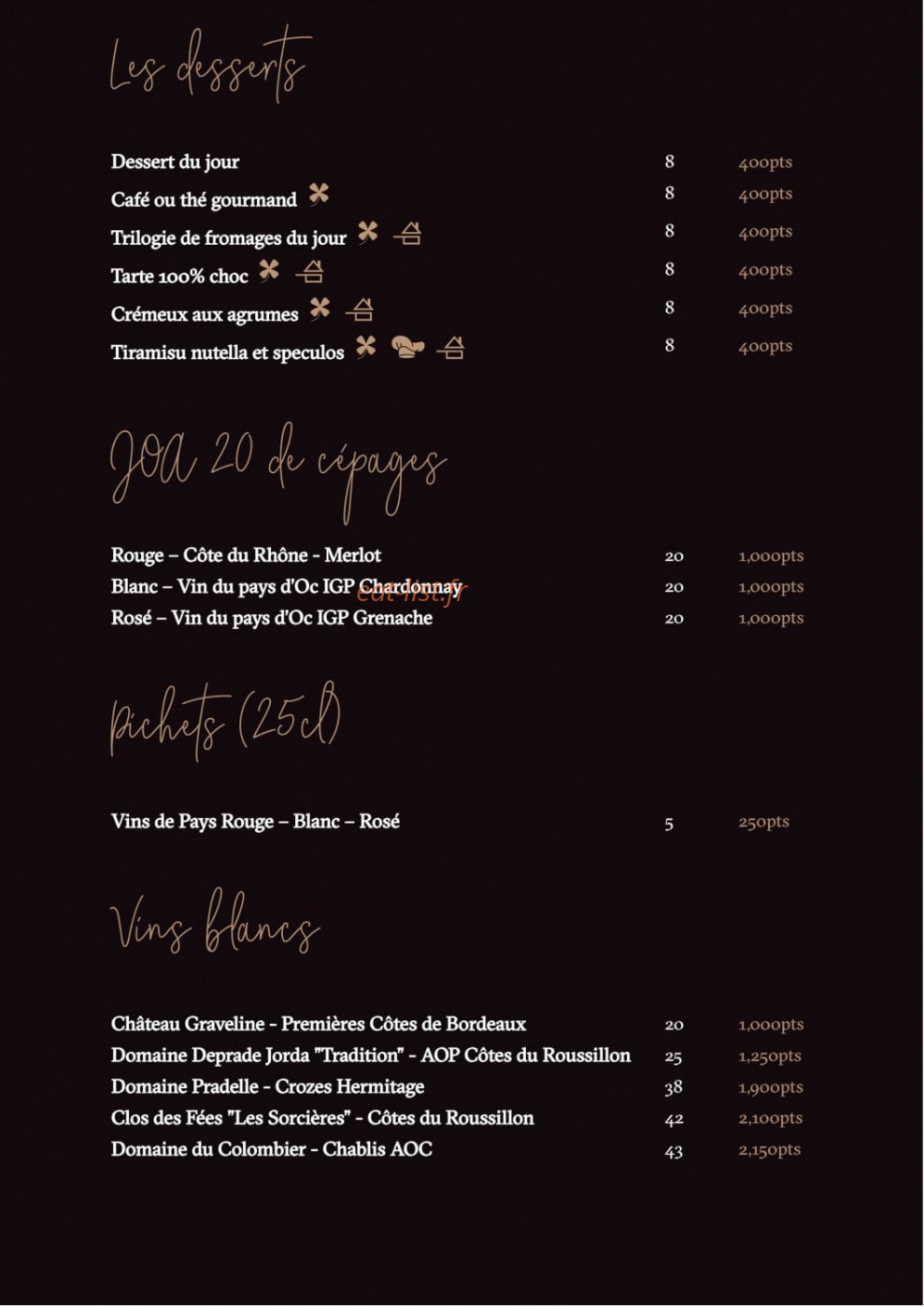 Le Comptoir JOA — carte page 3
