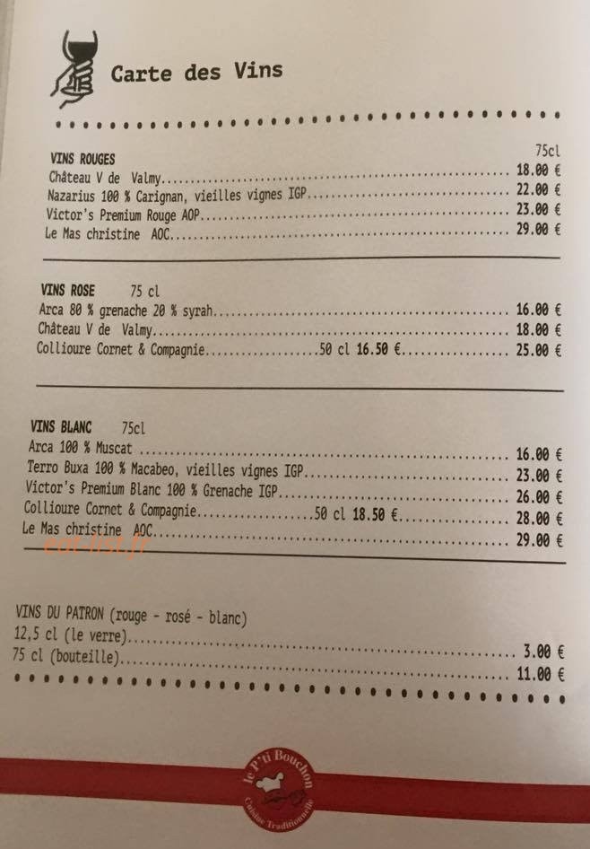 Le P'ti Bouchon — carte page 7