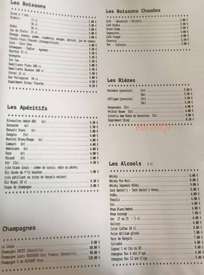 Le P'ti Bouchon — carte page 8