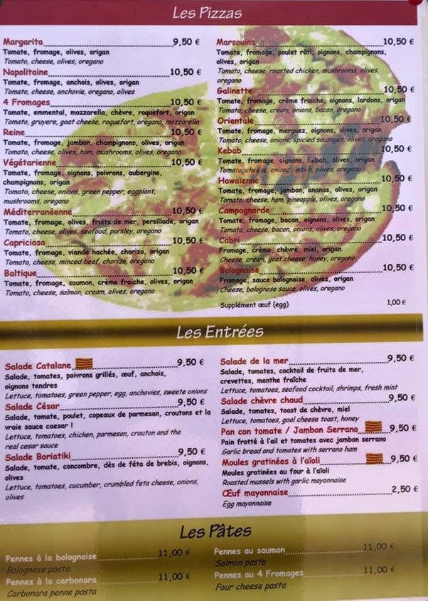 Le P'tit Resto — carte page 2