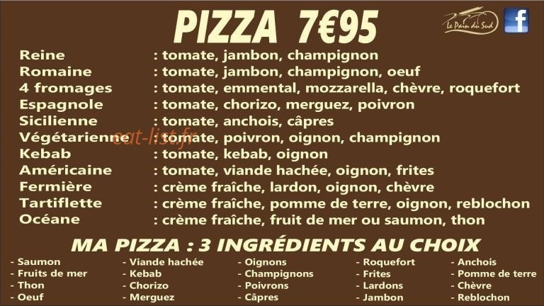 Le Pain du Sud — carte page 1