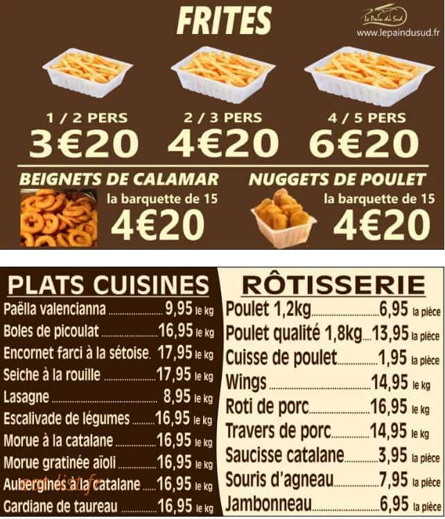 Le Pain du Sud — carte page 3