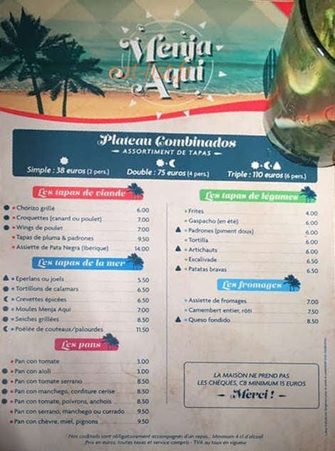 Menja Aqui — carte page 1