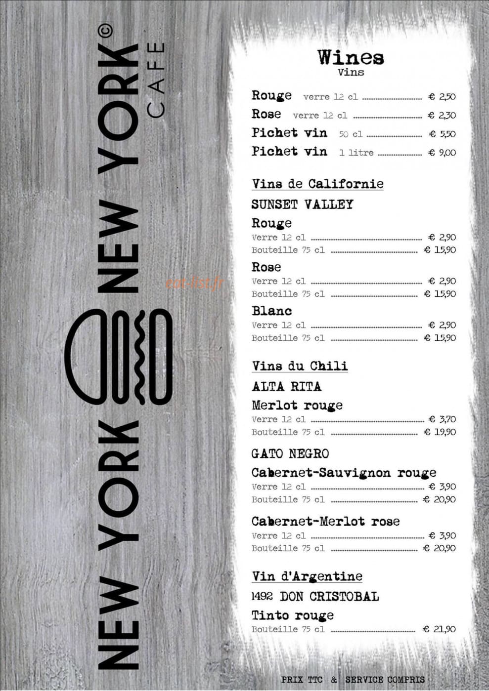 New York Café — carte page 6