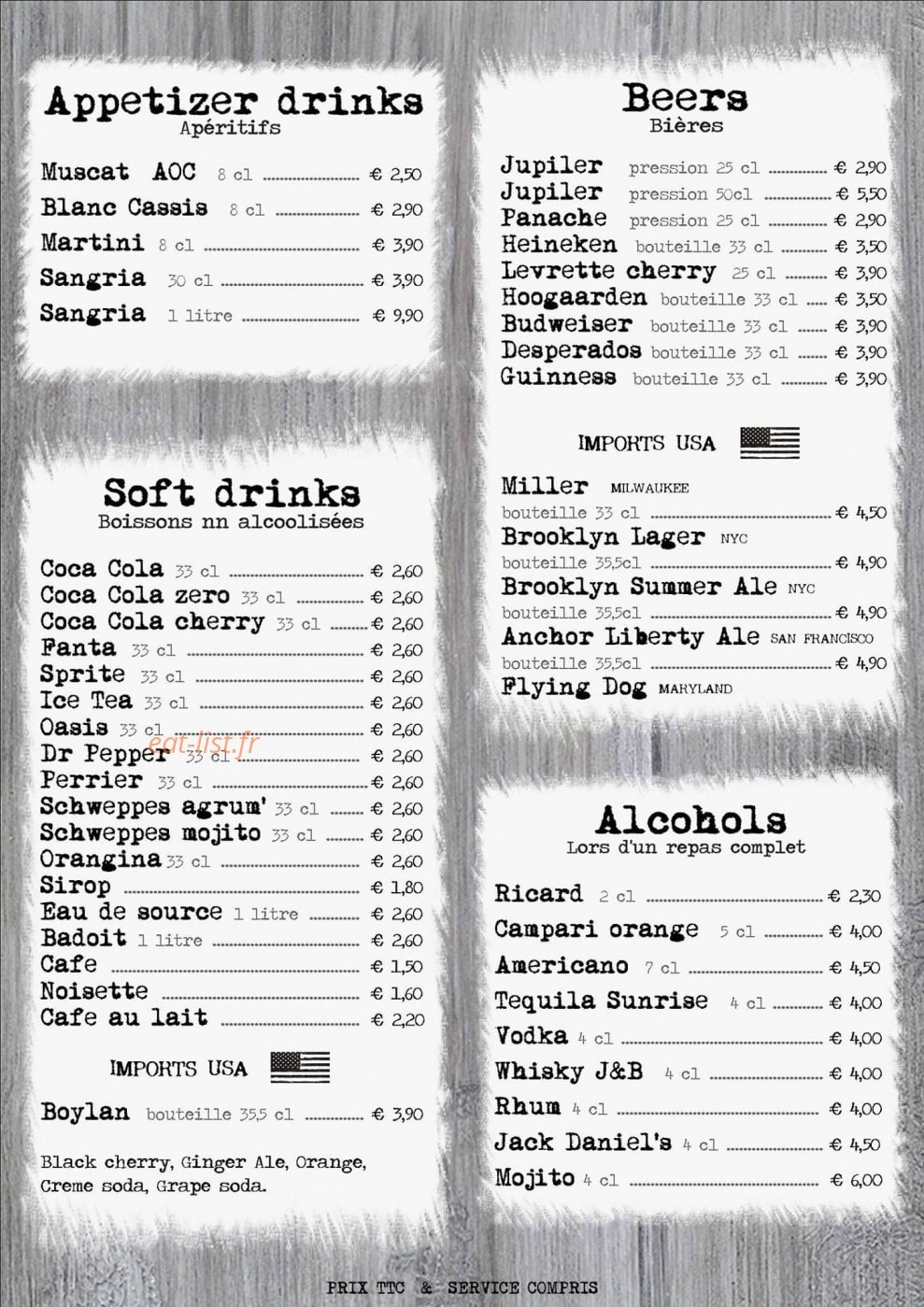 New York Café — carte page 5