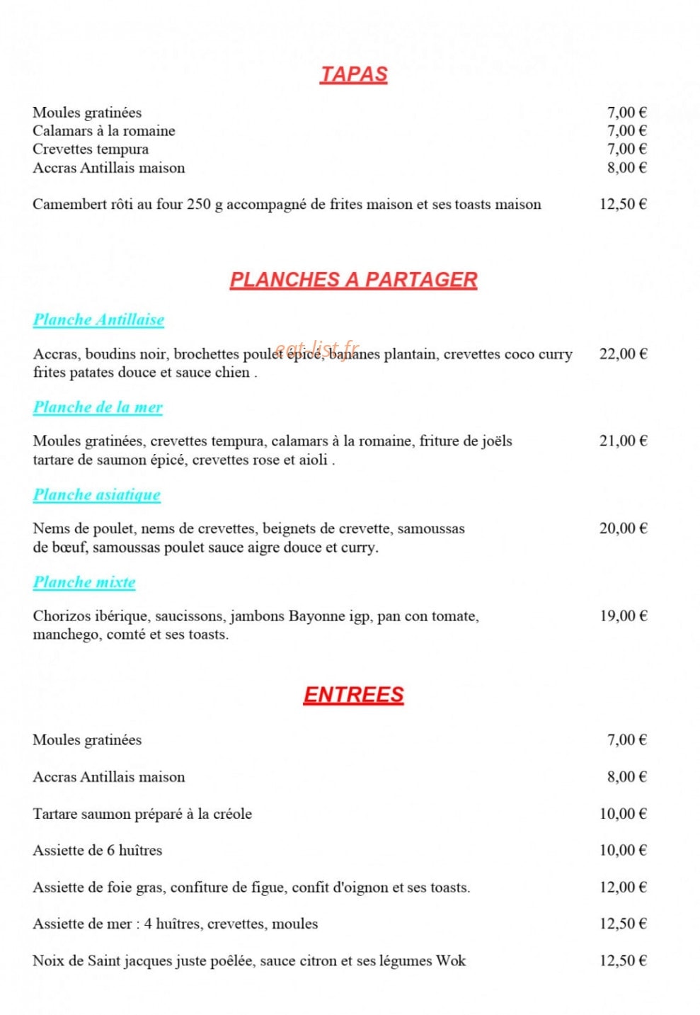 O Ti'resto — carte page 2