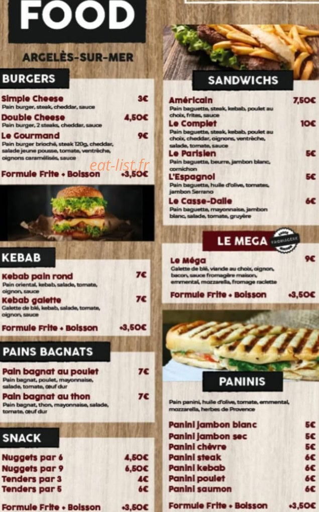 Pixou food — carte page 1