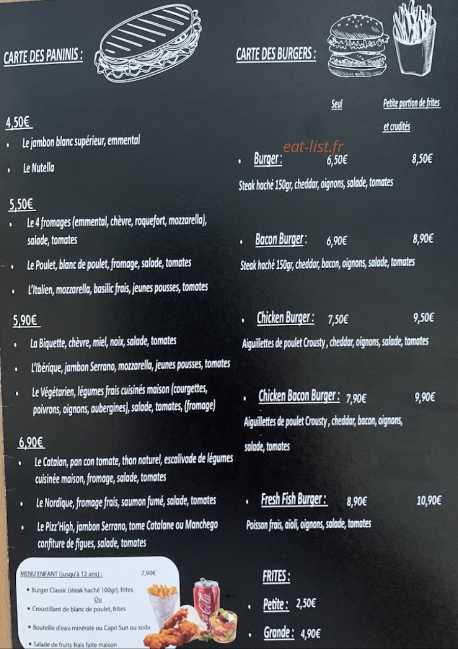 Pizz'High — carte page 2