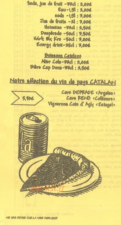 Pizza A l'Ancienne — carte page 1