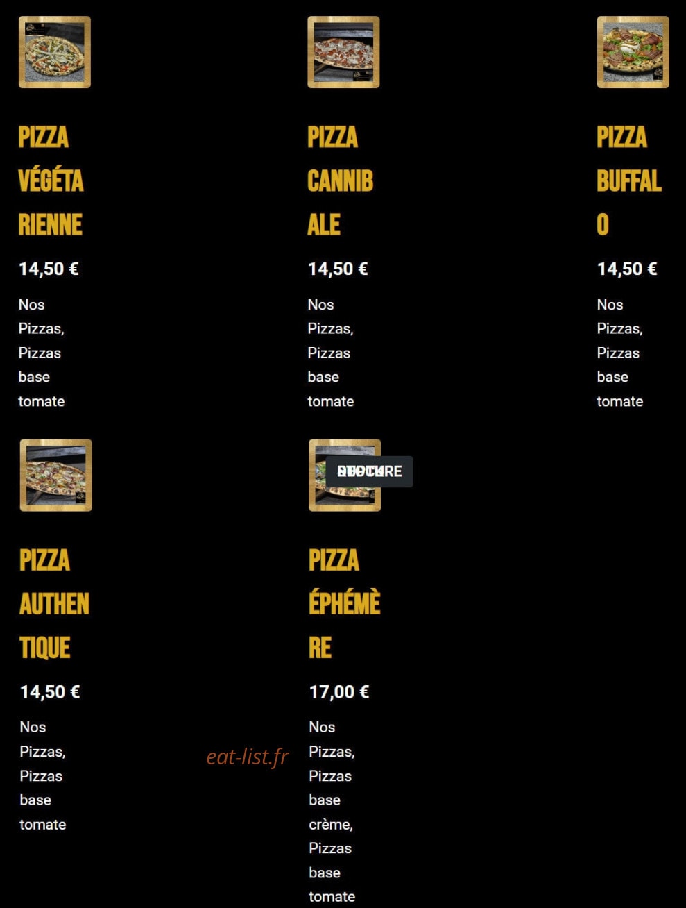 Pizza World — carte page 3