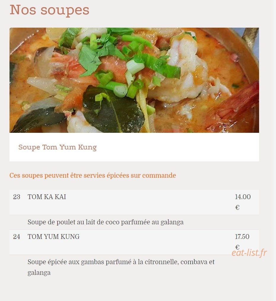Sabai Sabai — carte page 3