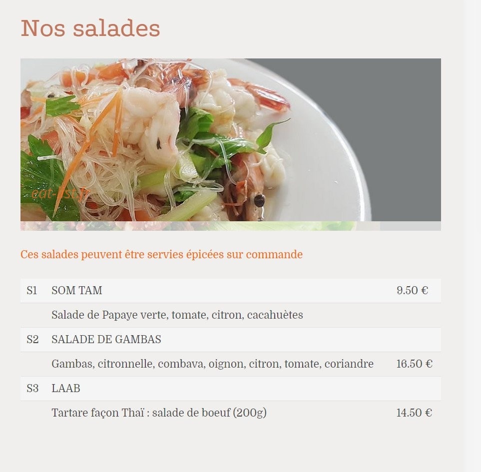 Sabai Sabai — carte page 2