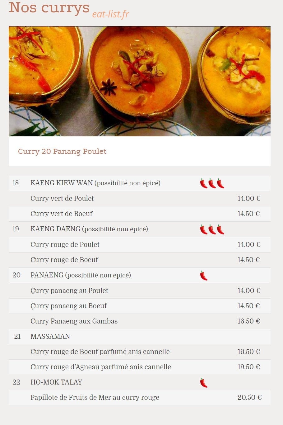 Sabai Sabai — carte page 5