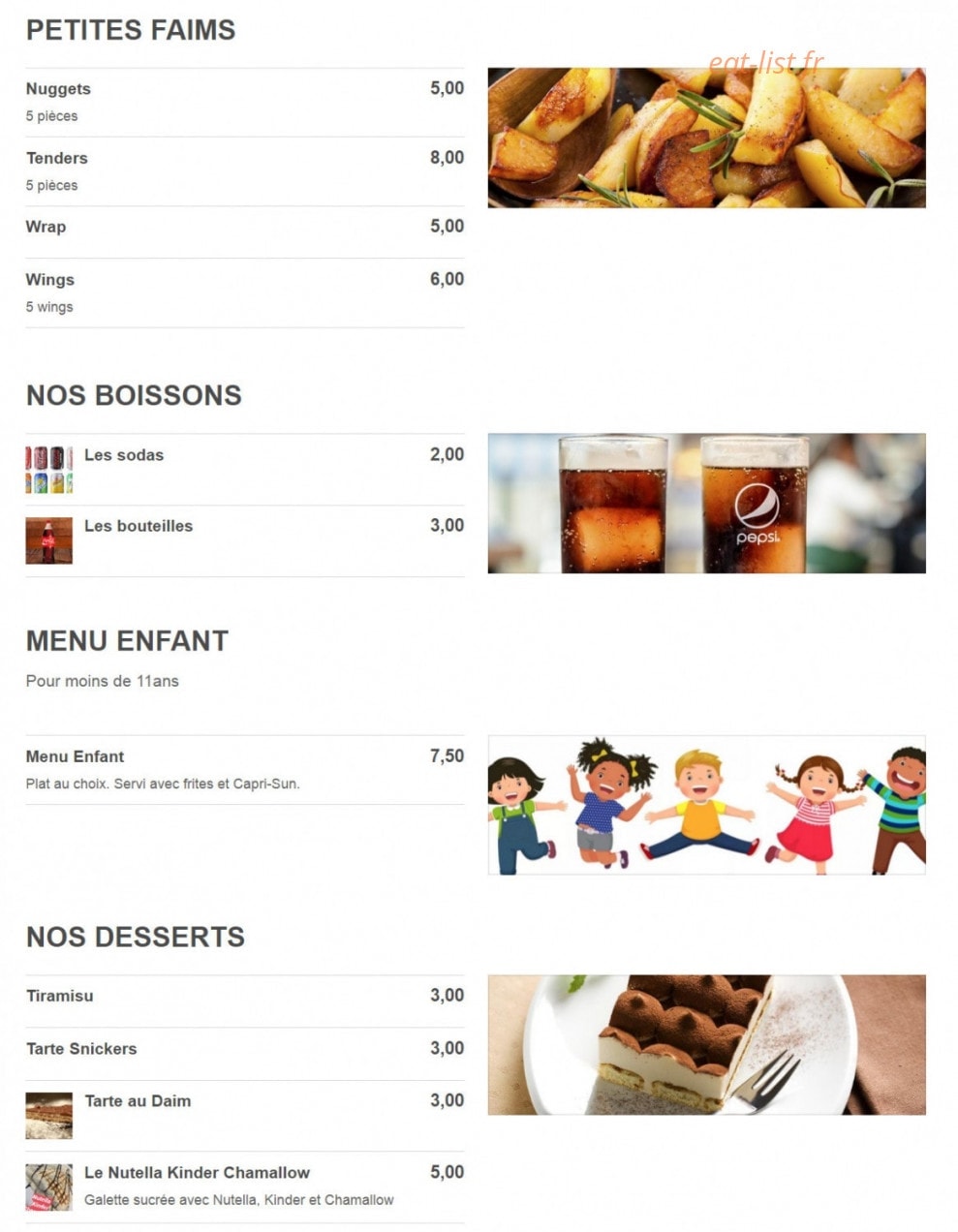 Tacos Town — carte page 3