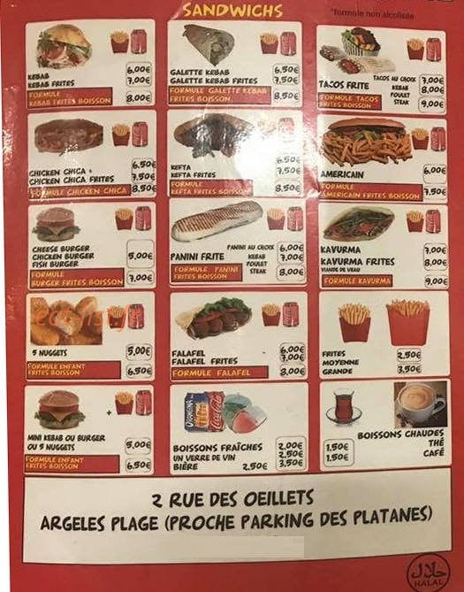Turkuaz Kebab — carte page 1