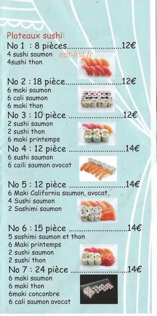 Yoshi sushi — carte page 3