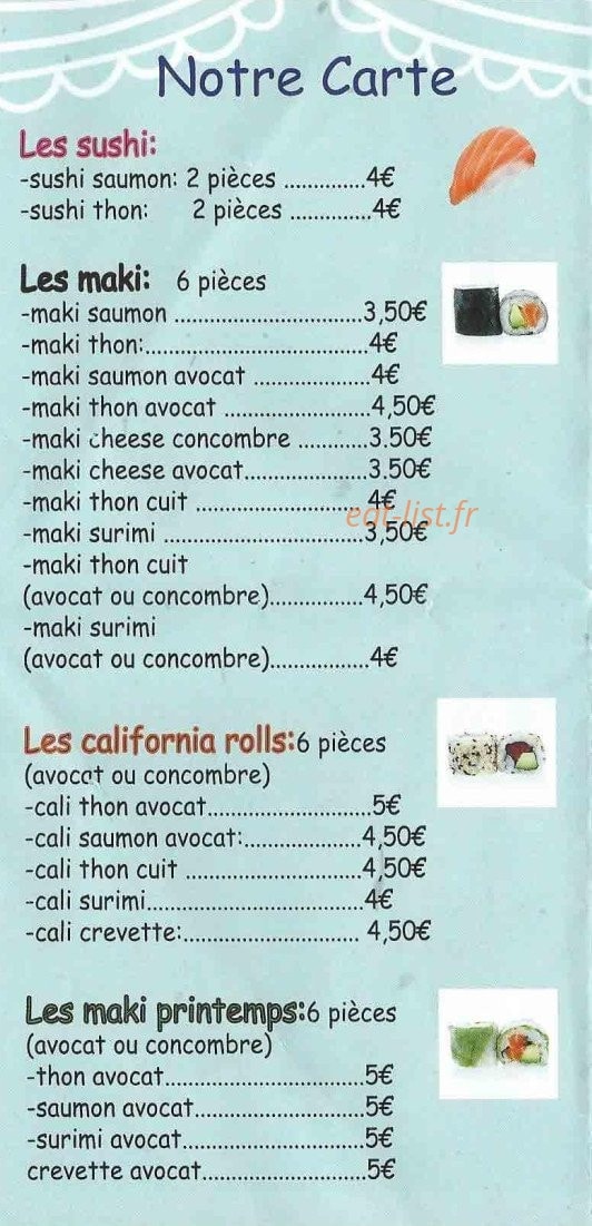 Yoshi sushi — carte page 4