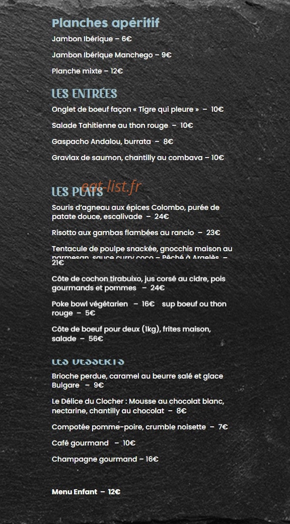 Le Refuge du Clocher — carte page 1