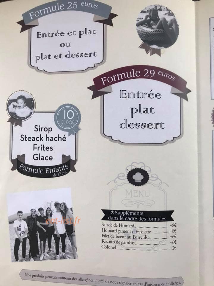 Carte et menu de Les enfants Terribles des Albères à Laroque des Alberes — les formules