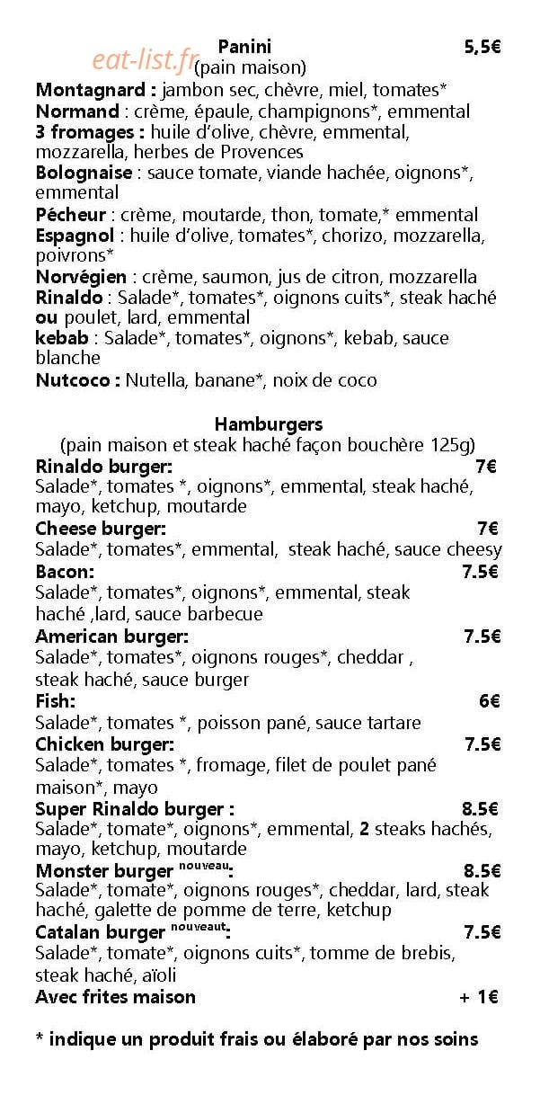 Rinaldo pizza — carte page 5