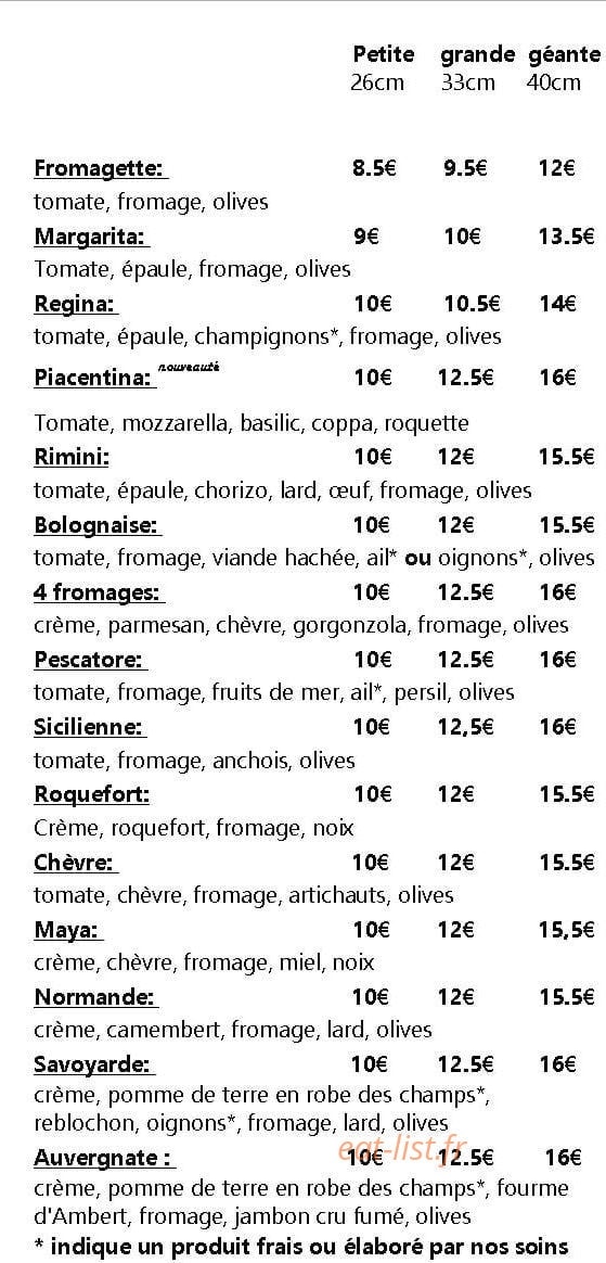 Rinaldo pizza — carte page 2
