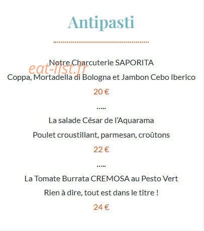 Aquarama — carte page 1