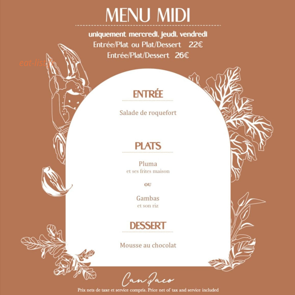 Can Paco — carte page 1