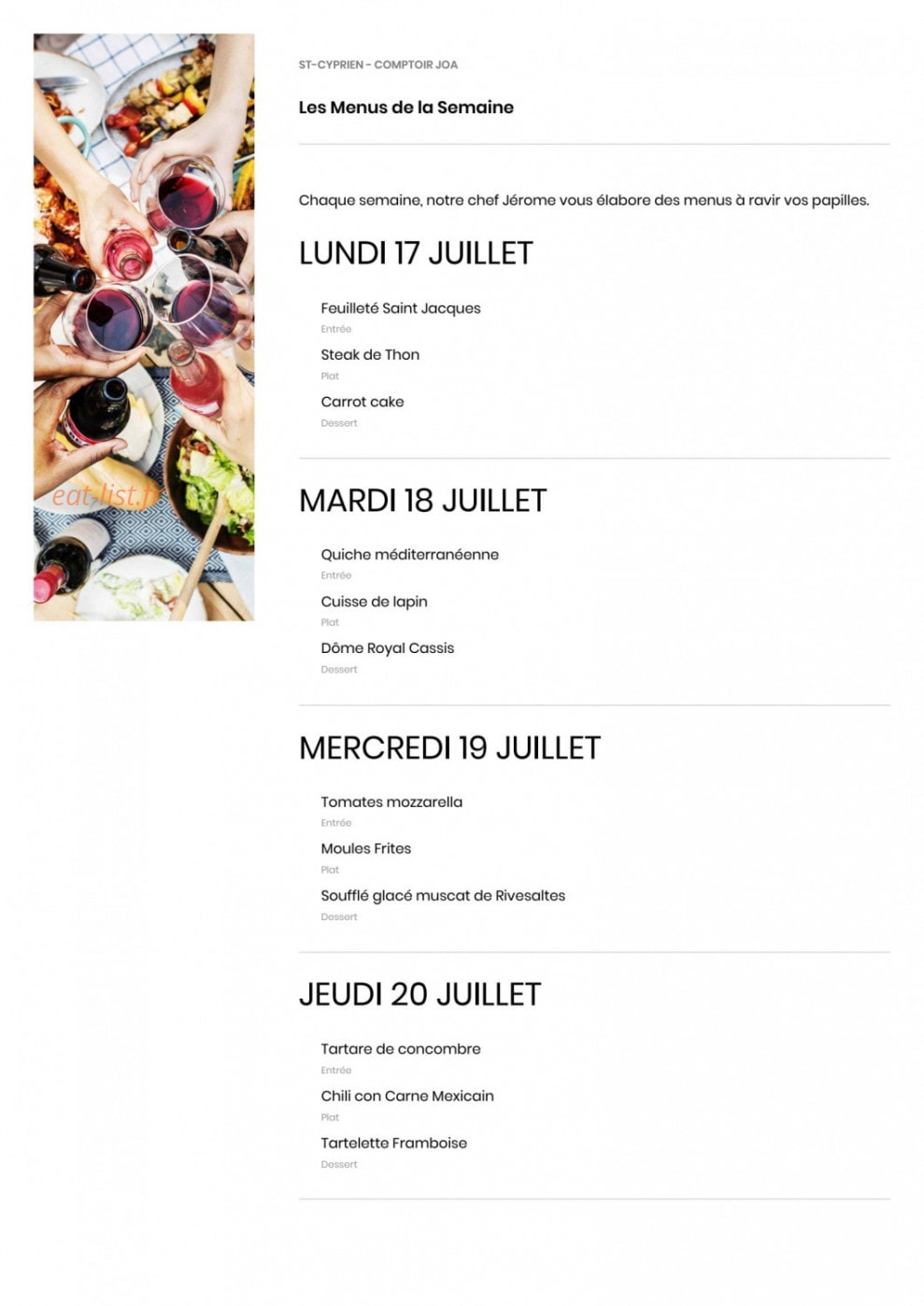 Comptoir JOA — carte page 8