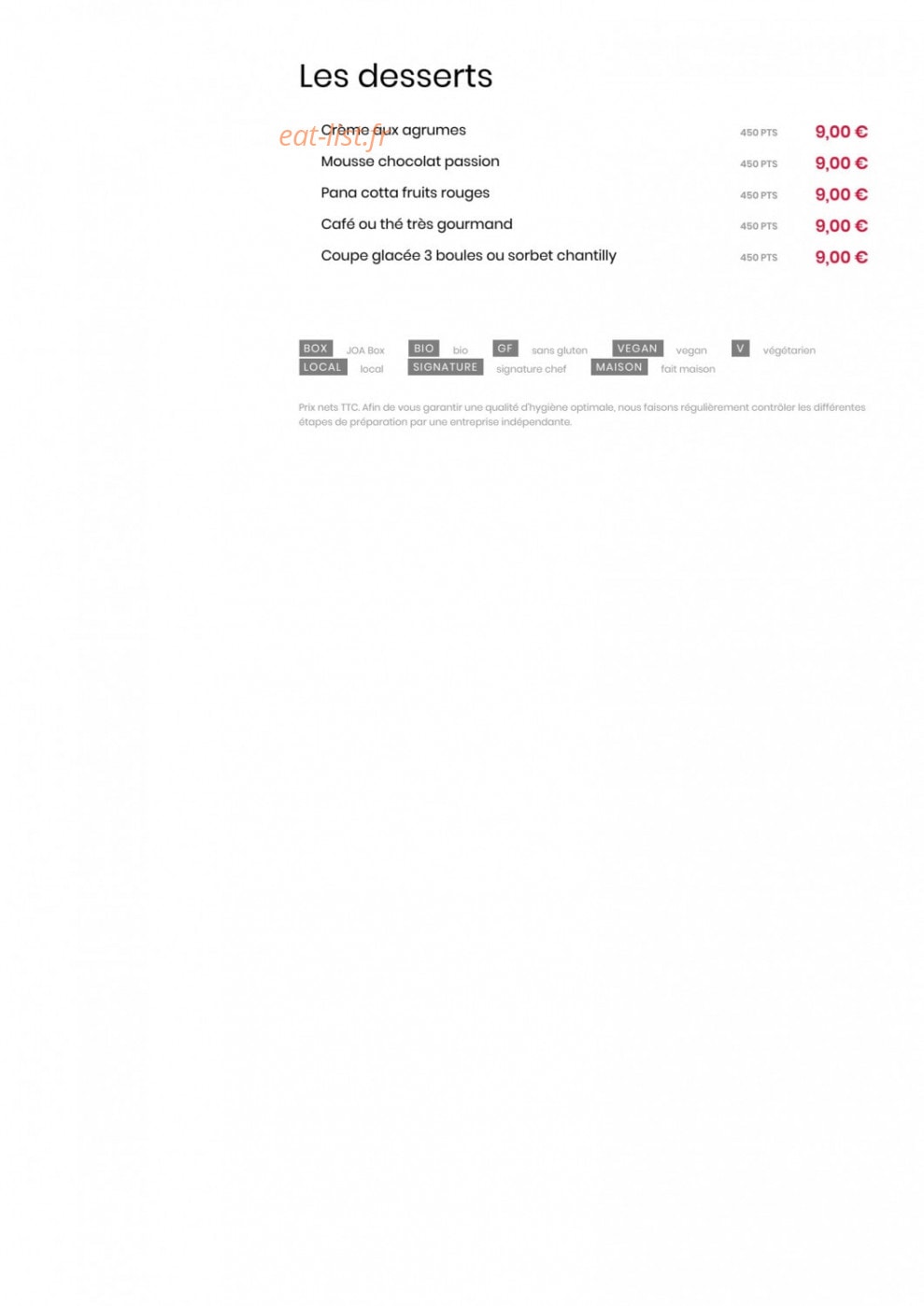 Comptoir JOA — carte page 3