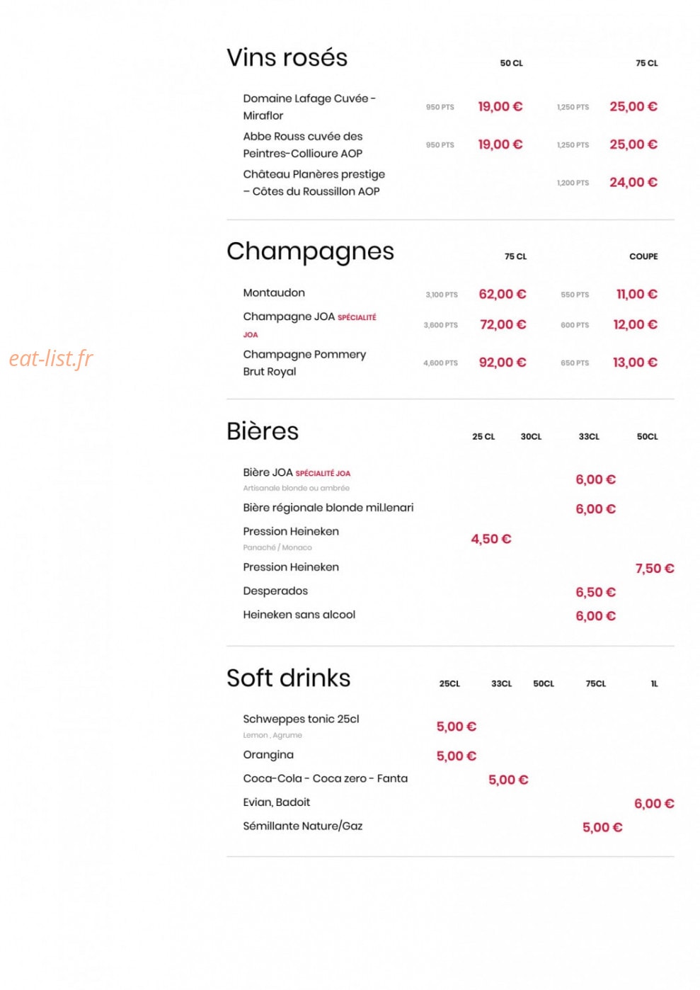 Comptoir JOA — carte page 5